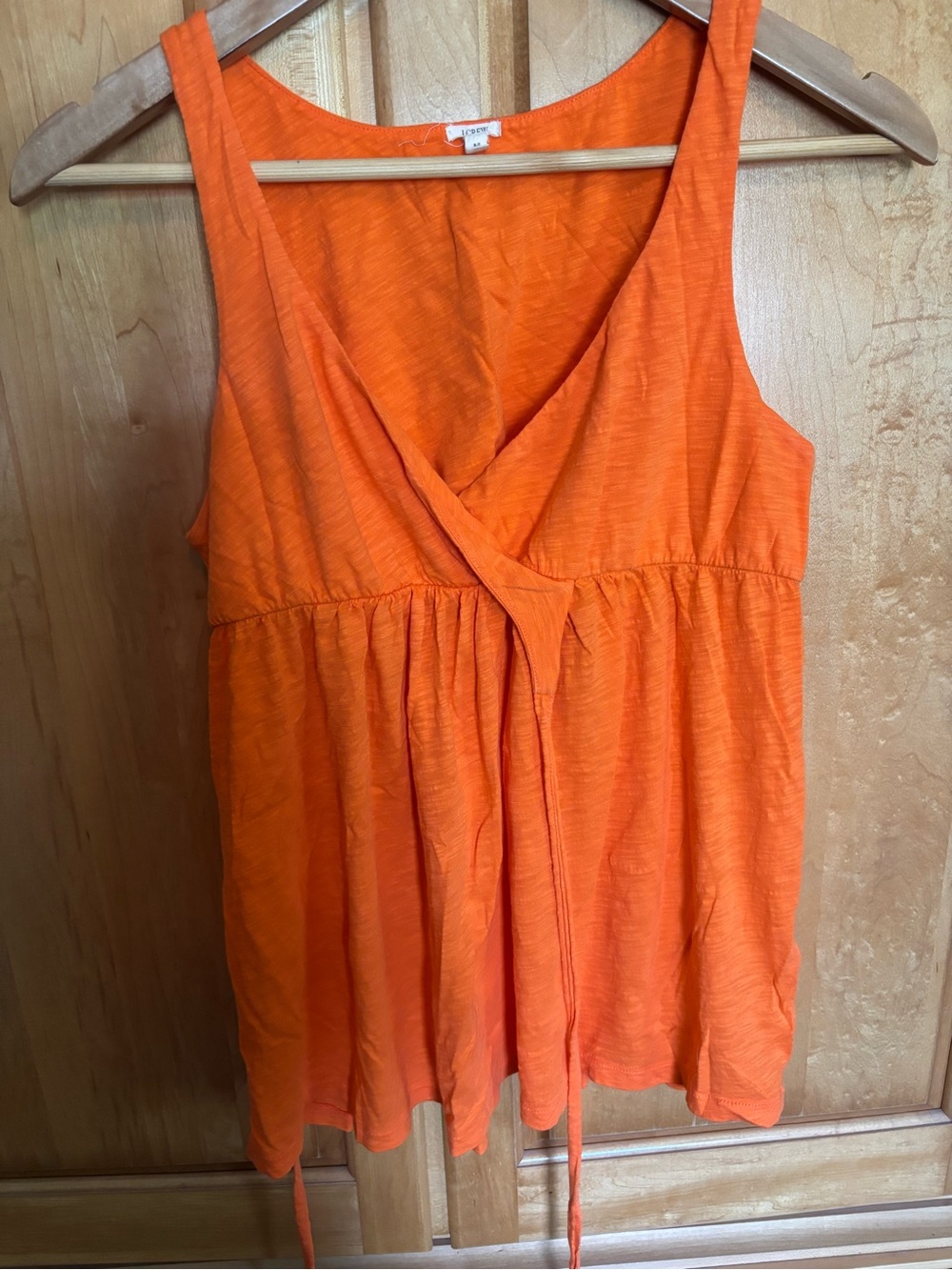 J. Crew Orange Sleeveless Tie-Back Camisole